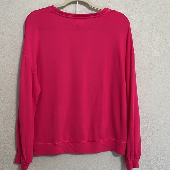 1060 Sundry Women’s Bright Pink Blouson Sleeve Lightweight Sweatshirt Size 1/Sm - Picture 3 of 9